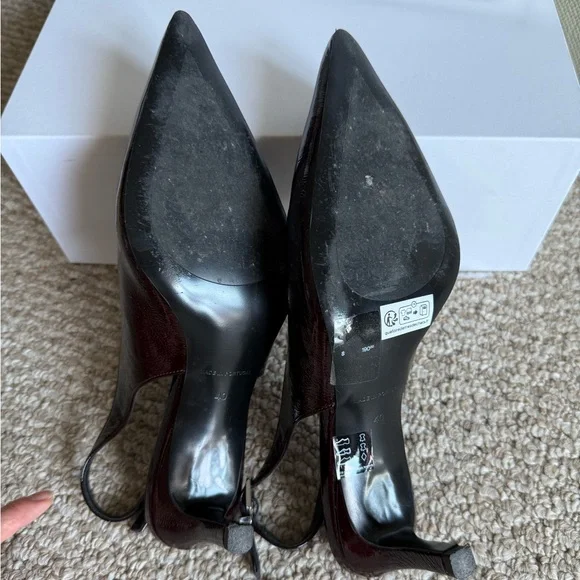 COS Patent Leather Burgundy Heeled Shoes - Picture 7 of 8